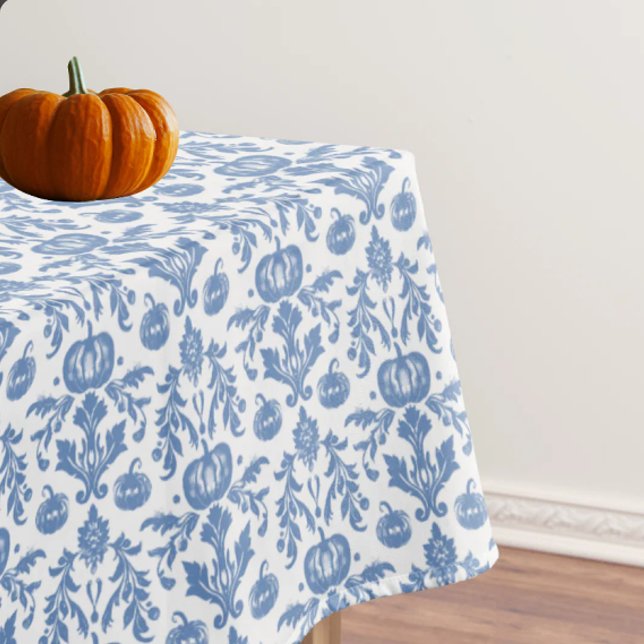 Nappe Citrouilles d'automne bleues et blanches de style  (Vintage style chinoiserie pumpkins!)