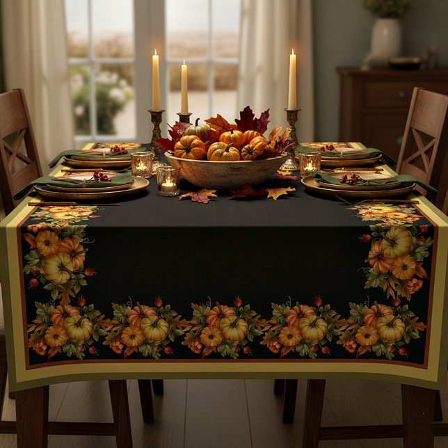 Nappe Citrouilles d'automne et feuilles de chêne (Créateur téléchargé)