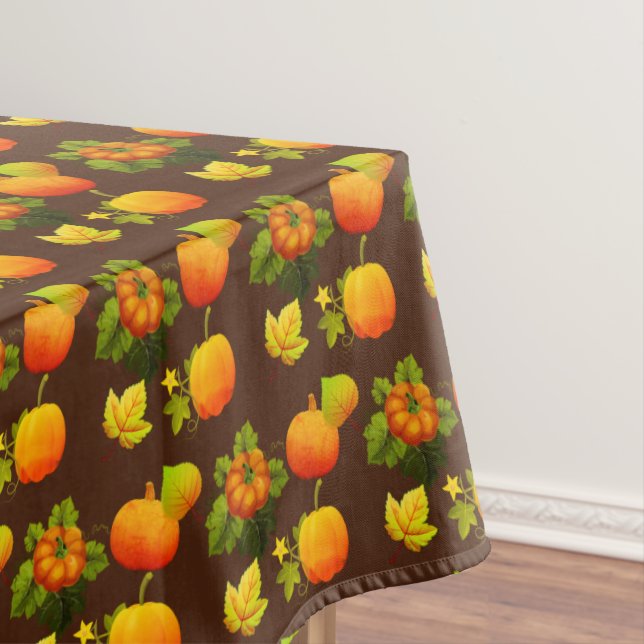 Nappe Citrouilles de Thanksgiving et feuilles d'automne  (In Situ)