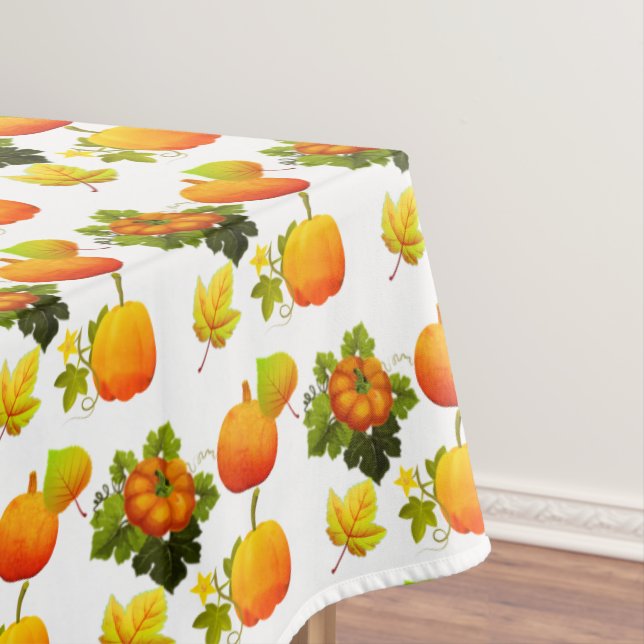 Nappe Citrouilles de Thanksgiving et feuilles d'automne  (In Situ)