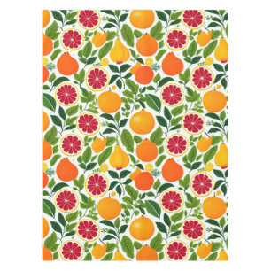 Nappe Citrus, poires et Motif Feuille