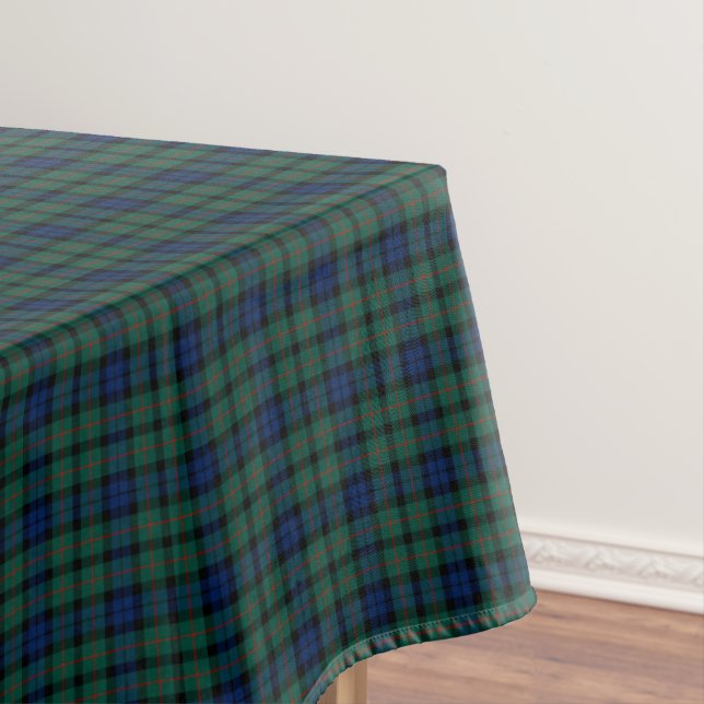 Nappe Clan MacCallum Tartan écossais bleu foncé et vert (In Situ)
