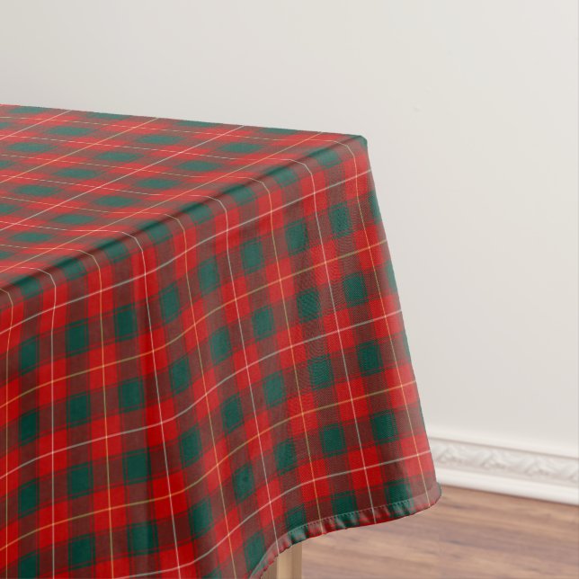 Nappe Clan MacPhee Red et Forest Green Scottish Tartan (In Situ)