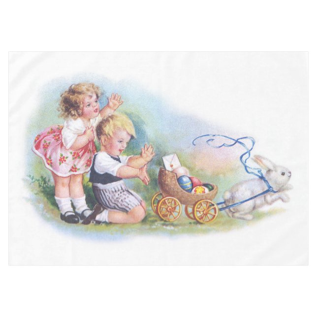 Nappe Clapsaddle : Enfants jouant avec le lapin (Devant (Horizontal))