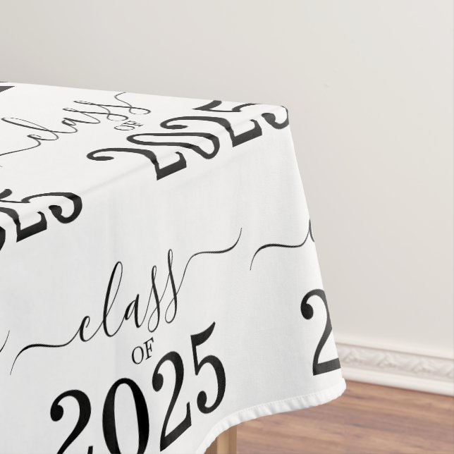 Nappe Classe de 2025 Elégant noir et blanc (In Situ)