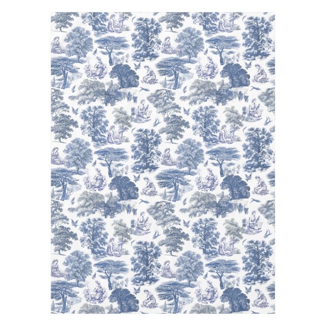 Nappe Classé élégant Rustic Blue Country Toile (Devant)