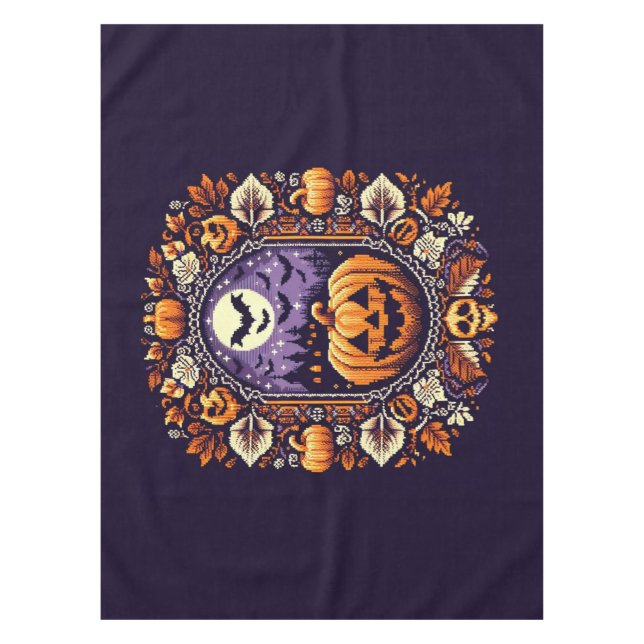Nappe Classic Fair Isle Halloween/Citrouille (Devant)