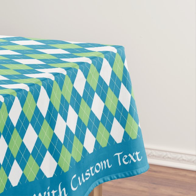Nappe Classic Retro Blue Lime Green Jacquard Diamond (In Situ)