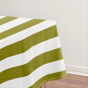 Nappe Classique Moderne Olive Vert et Blancs