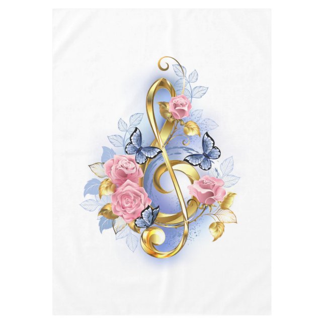 Nappe Clé de fer avec roses roses roses (Devant)
