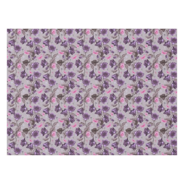 Nappe cloches de main violettes et motif de papillons (Devant (Horizontal))