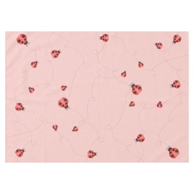 Nappe Coccinelles rose à l'aquarelle (Devant (Horizontal))