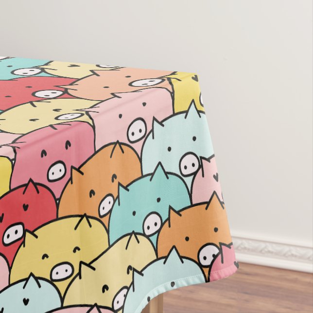 Nappe Cochons Colorés Motif Drôle Et Mignon (In Situ)