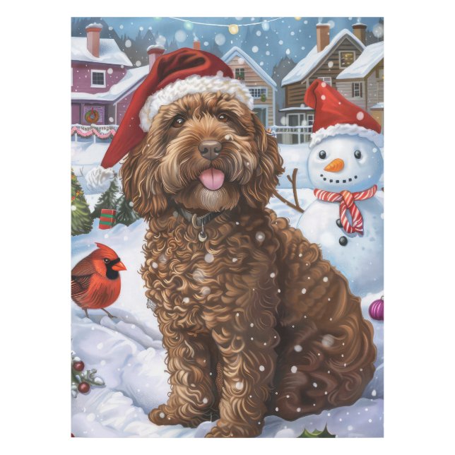 Nappe Cockapoo Merveilleux Noël Joyeux Noël  (Devant)