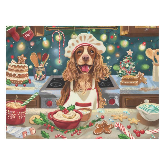 Nappe Cocker Spaniel Cuisine de fêtes : Noël festif (Devant (Horizontal))