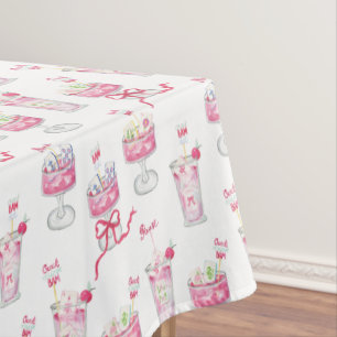 Nappe Cocktails Mahjong Rose Chaud Aquarelle