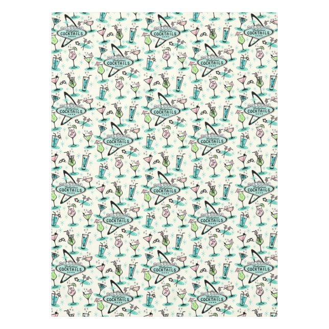 Nappe Cocktails rétro atomiques (Devant)