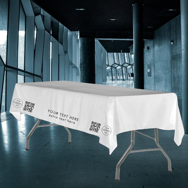 Nappe Code QR Logo Entreprise Magasin Éphémère Promotion (Pop Up Shop Business Logo QR Code Promo Trade Show Tablecloth)