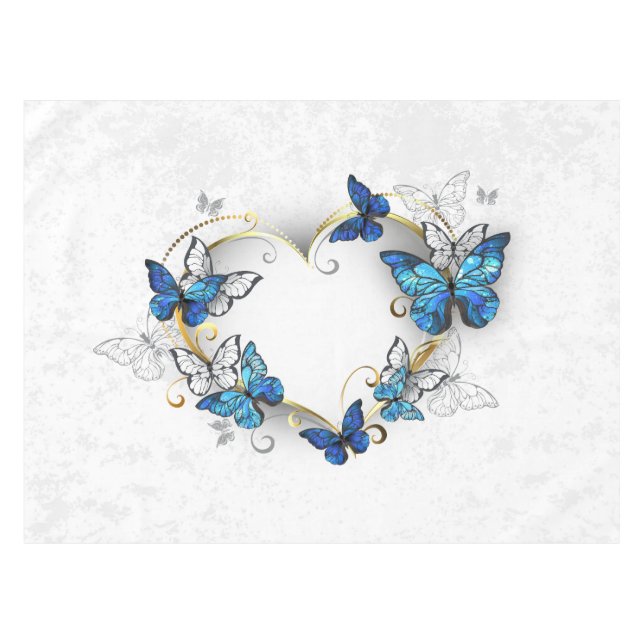 Nappe Coeur bijoux avec papillons Morpho (Devant (Horizontal))