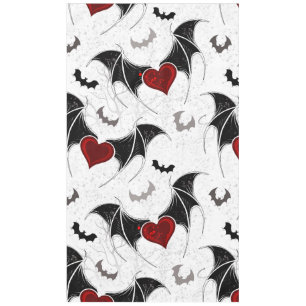 Nappe Coeur d'Halloween avec ailes de chauve-souris noir