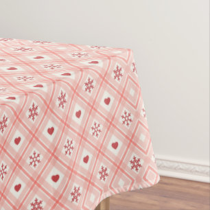 Nappe Coeur Red Snowflake En Motif rose Rétro sans coutu