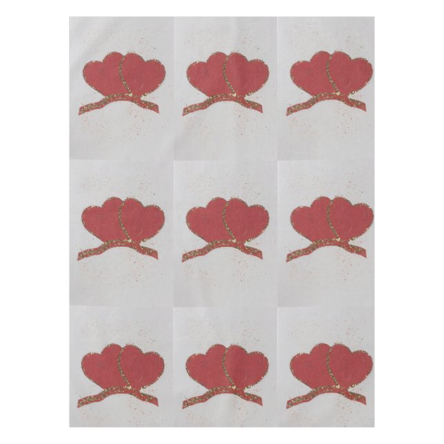 Nappe Coeur rouge or pétillant Valentine's (Devant)