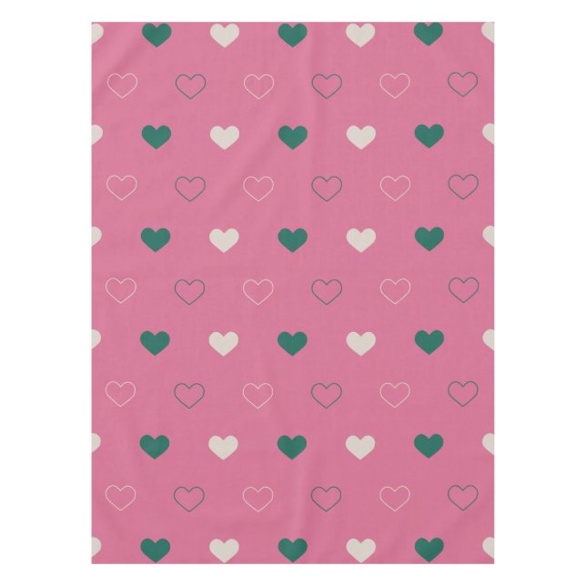 Nappe Cœur simple mignon sans couture rose / vert (Devant)