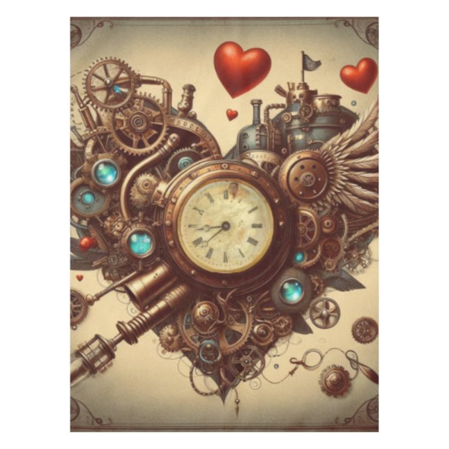 Nappe Coeur Steampunk/Saint-Valentin (Devant)