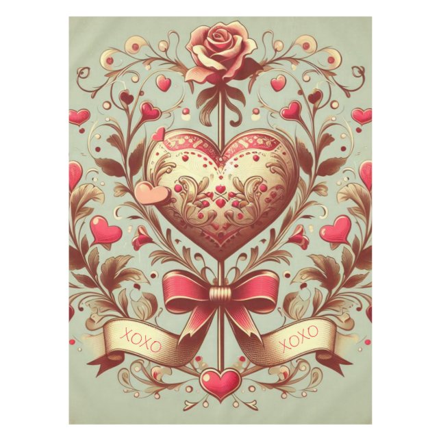 Nappe Coeur vintage Valentine's day xoxo (Devant)
