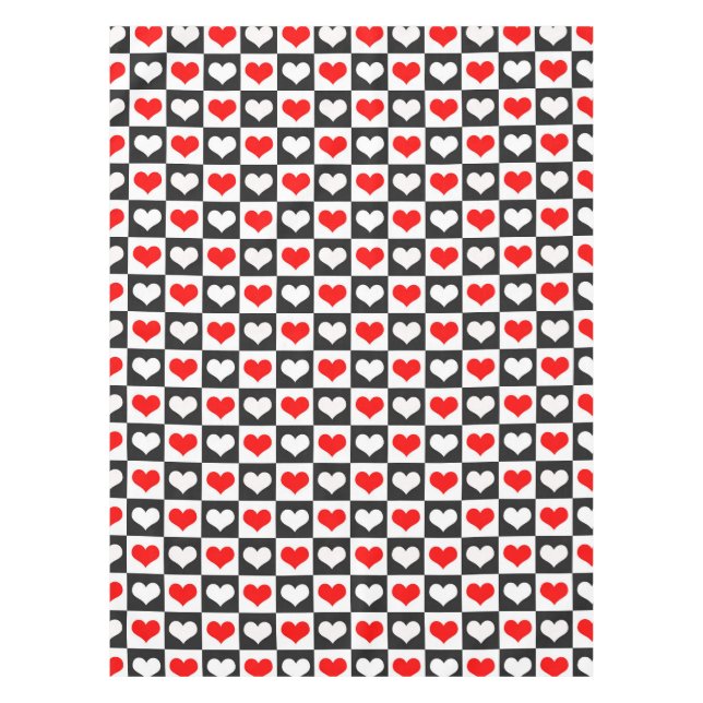 Nappe Cœurs à carreaux rouges et blancs (Devant)