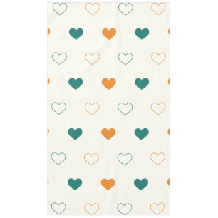 Nappe Cœurs charmants / crème orange vert