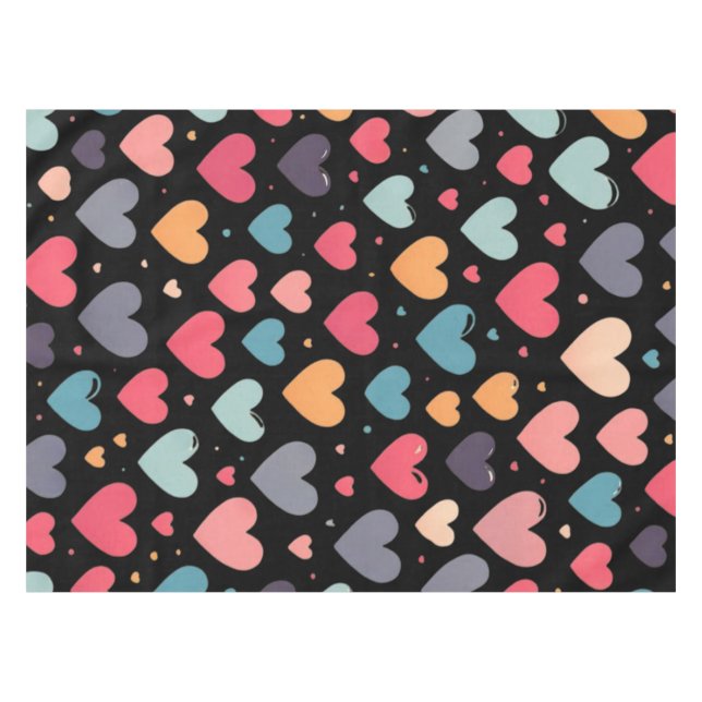 Nappe Coeurs colorés Saint Valentin (Devant (Horizontal))