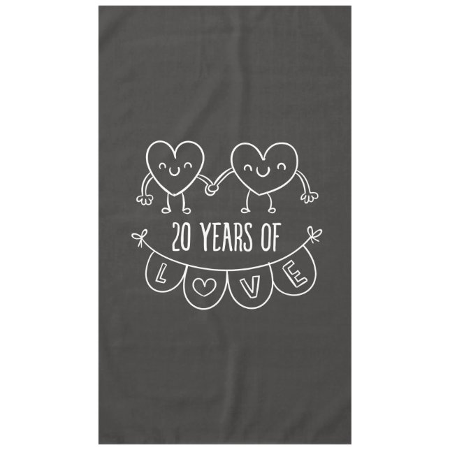 Nappe Coeurs de calèche-cadeaux du 20e anniversaire (Devant)