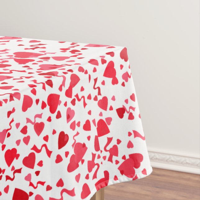 Nappe Cœurs en Confettis Rouges Motif (In Situ)