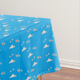 Nappe Coeurs et nuages sur le bleu