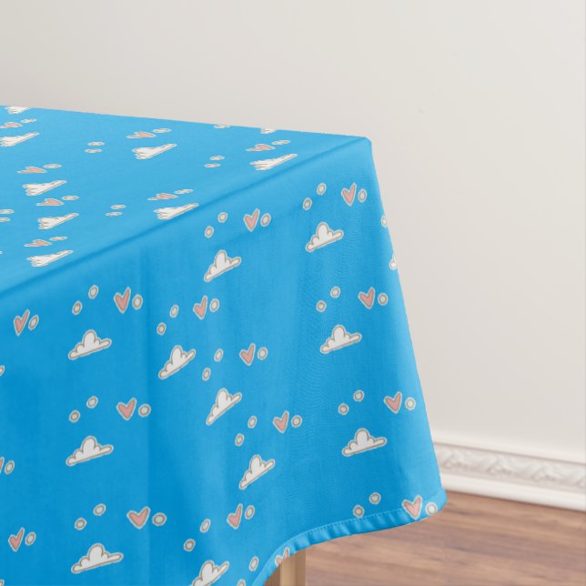 Nappe Coeurs et nuages sur le bleu (In Situ)