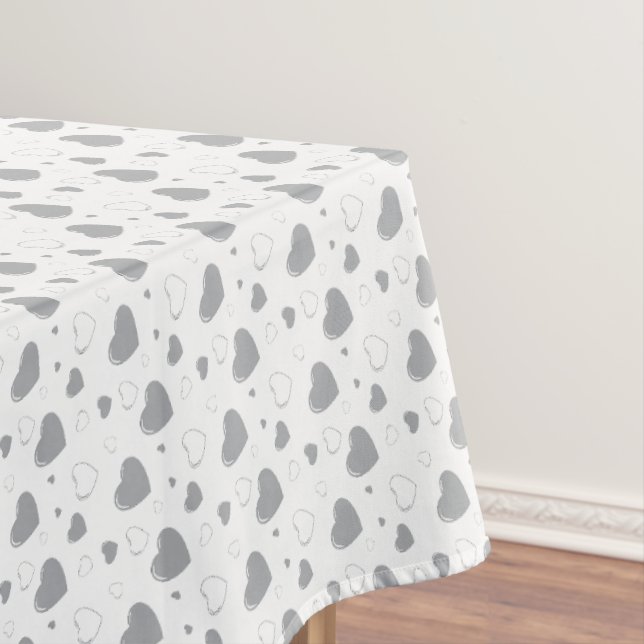 Nappe Coeurs gris brillant mignon motif romantique (In Situ)