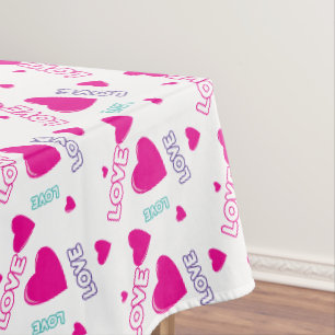 Nappe Cœurs roses mignons et Amour - motif romantique