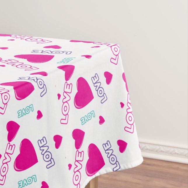 Nappe Cœurs roses mignons et Amour - motif romantique (In Situ)