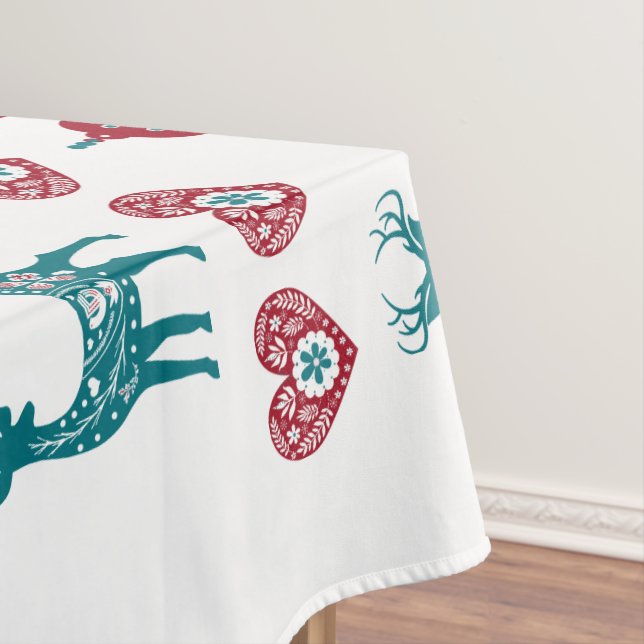 Nappe Coeurs scandinaves Baubles rennes Joyeux Noël (In Situ)