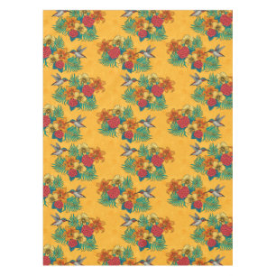 Nappe Colibris et bouquet tropical en jaune