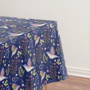 Nappe Colibris et Fleurs Motif Fond Personnalisé