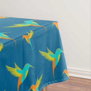 Nappe Colibris exotiques Motif bleu