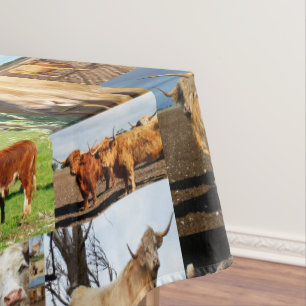 Nappe Collage Photo Vaches Et Vaches Highland,