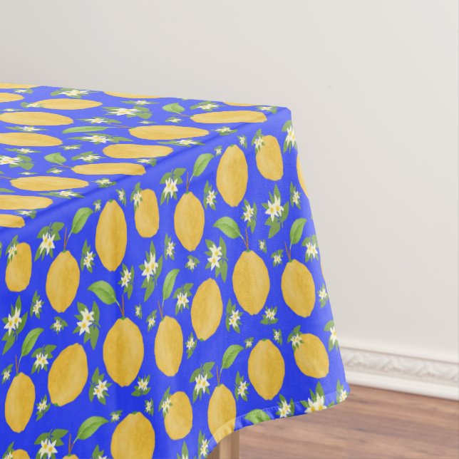 Nappe Collection Lemon Bloom bleu à motifs (In Situ)
