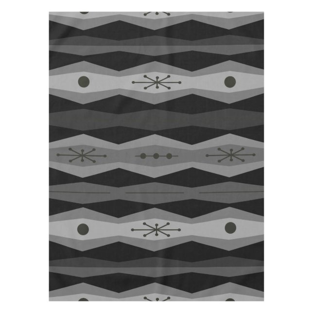 Nappe Colonnes Abstraites de l'ère atomique gris noir (Devant)