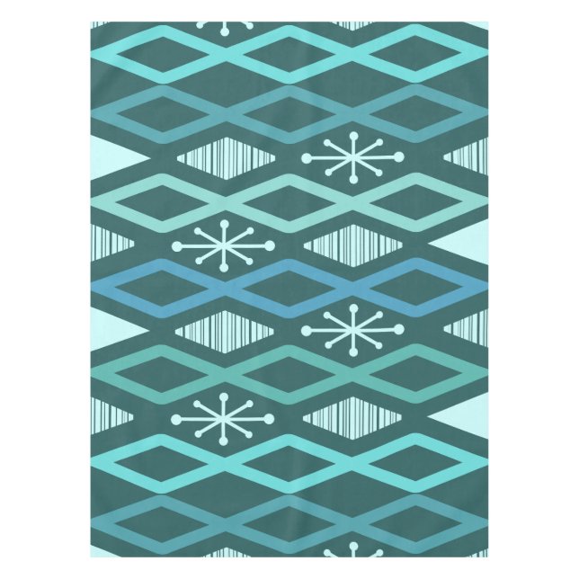 Nappe Colonnes Diamond de l'âge atomique Turquoise (Devant)
