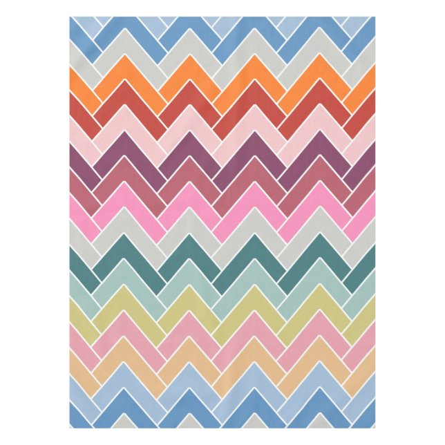 Nappe Coloré Zigzag Retro Chevron (Devant)
