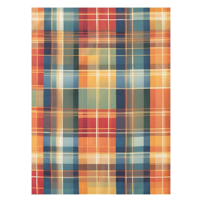 Nappe Colorée Automne Thanksgiving Plaid Print (Devant)