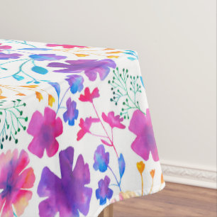 Nappe colorée florale fluorescente de motif